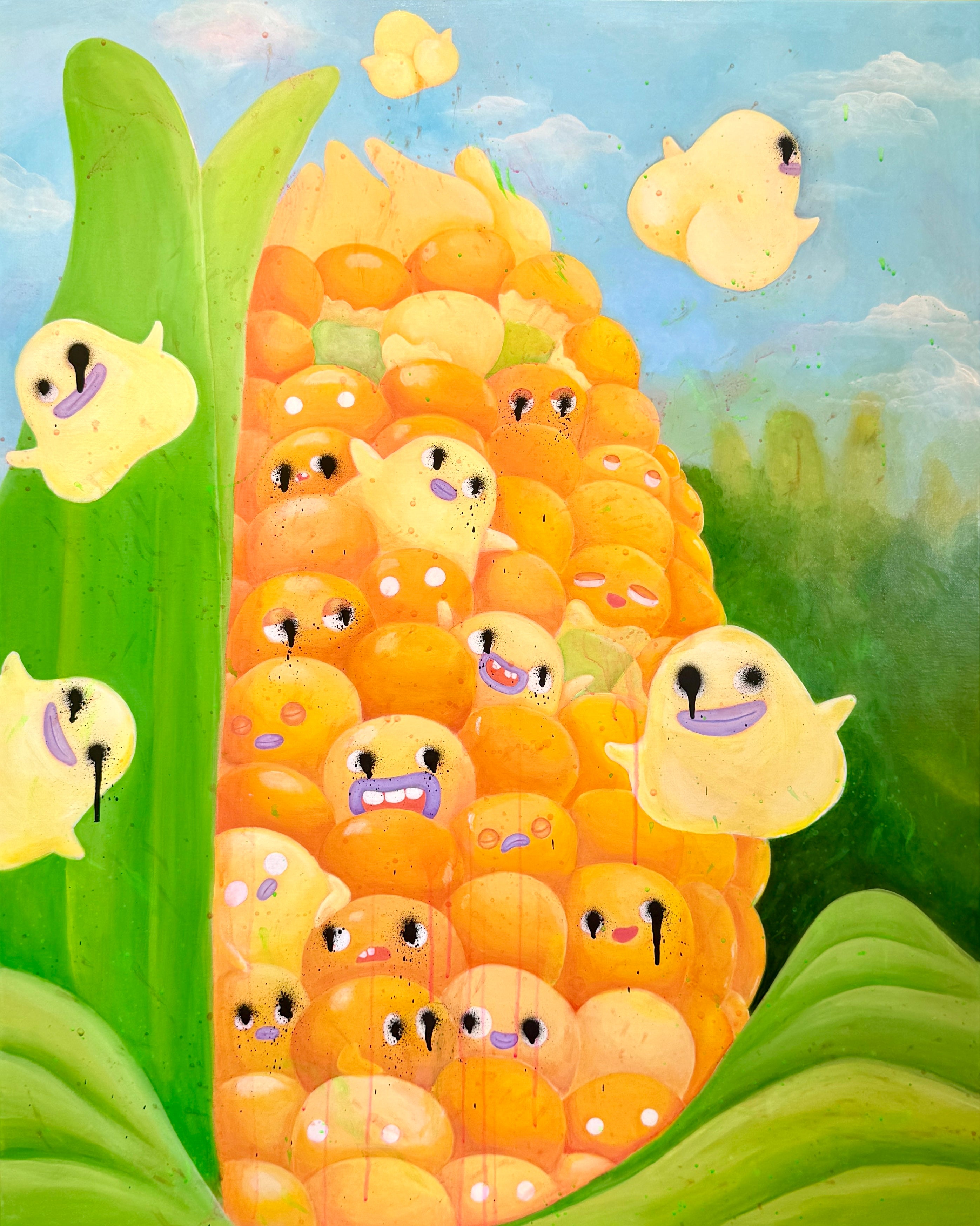 Original Canvas Artwork 1/1: Creamy and Peachy 🌽