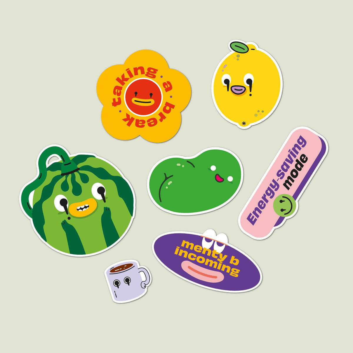 Anti-Burnout Sticker Pack — full set of 7 HOSY & Co. stickers