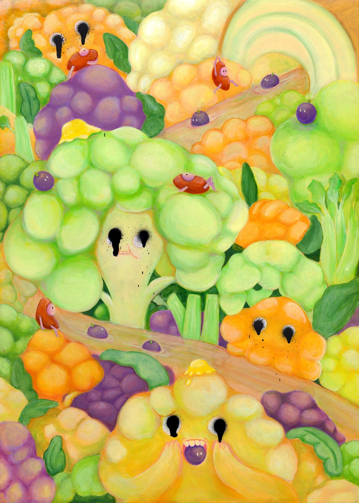 Charred Cauliflower by KELLYHOSY, painting, 50 × 70 cm