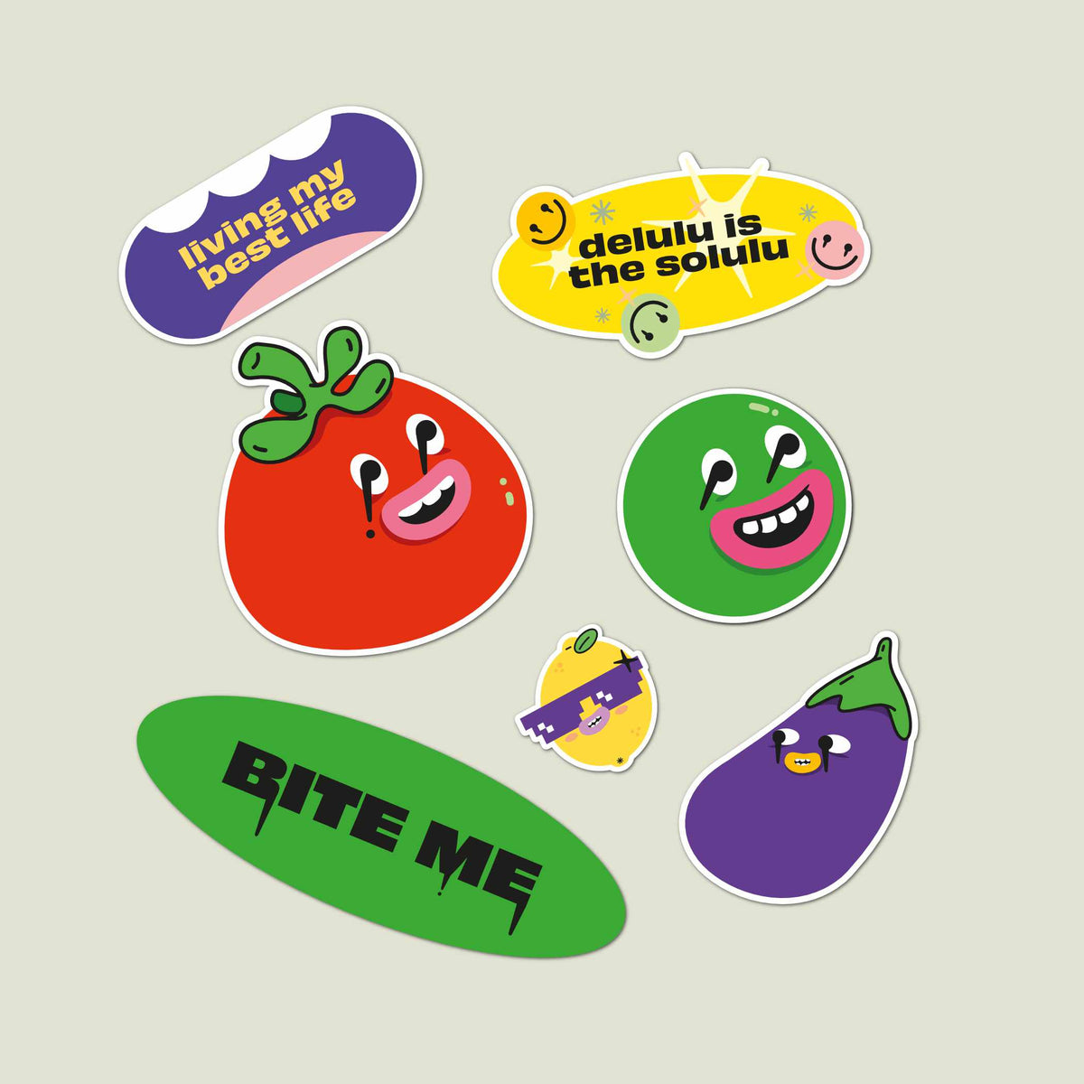 Main Character Sticker Pack — full set of 7 HOSY & Co. stickers