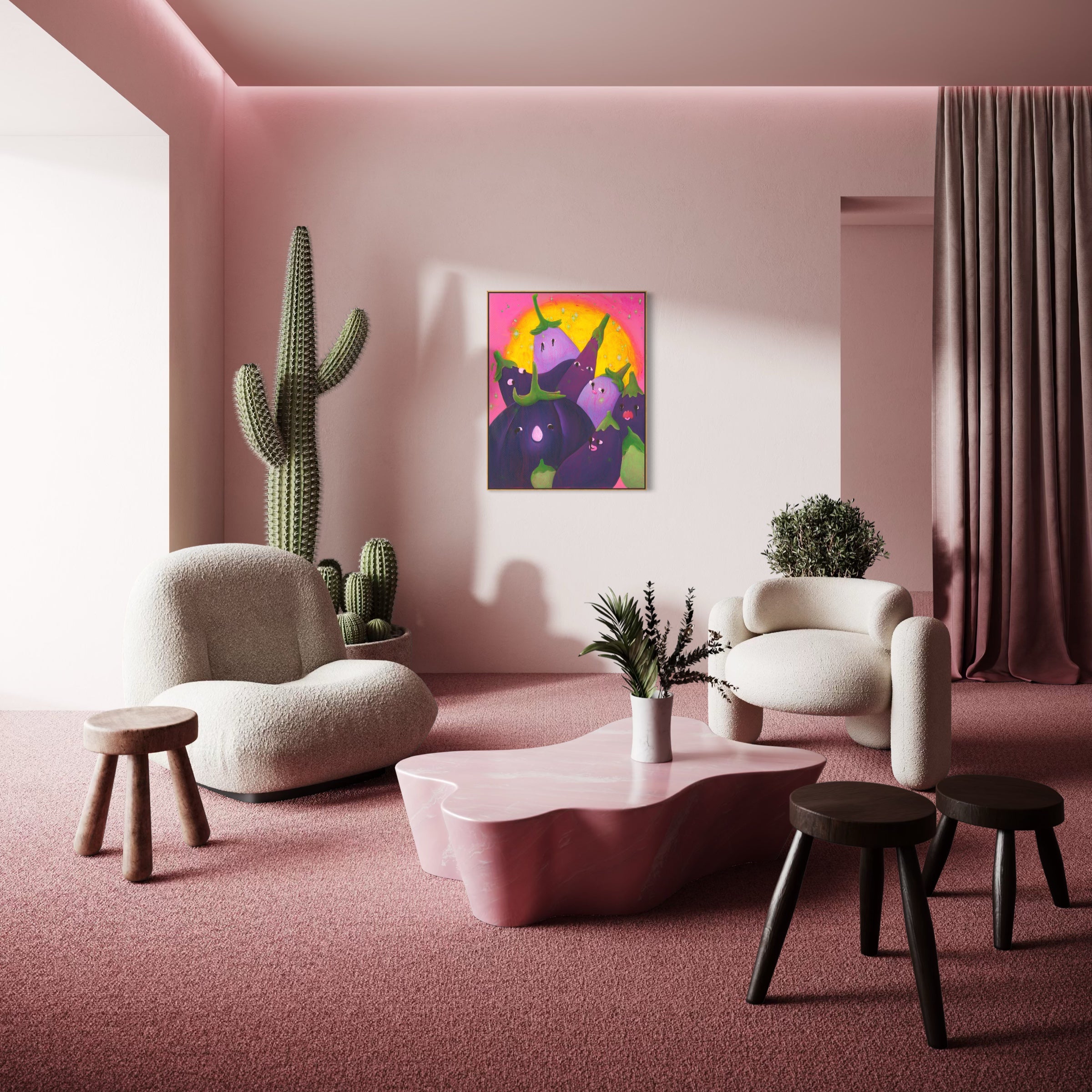 Original Canvas Artwork 1/1: Eggplant Dreams 🍆