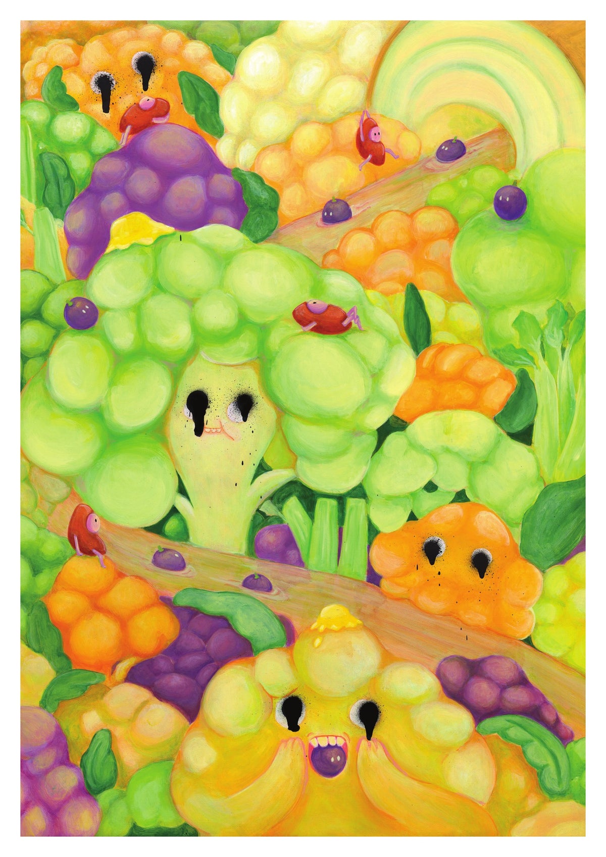 Charred Cauliflower A3 poster by KELLYHOSY, flat view