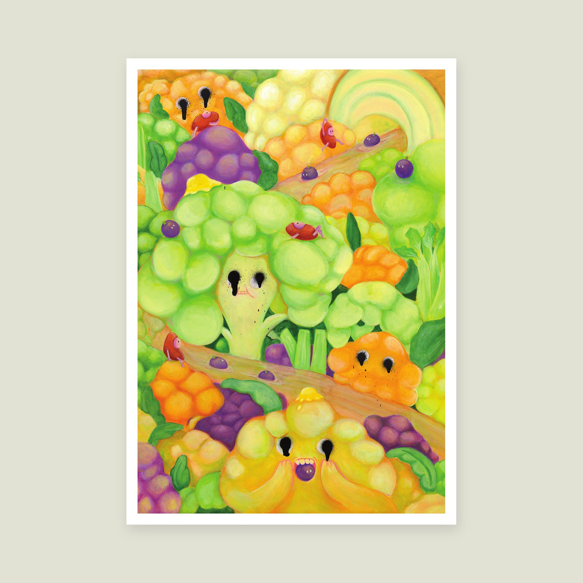 Charred Cauliflower A3 poster by KELLYHOSY, 297 × 420 mm with 10 mm white border